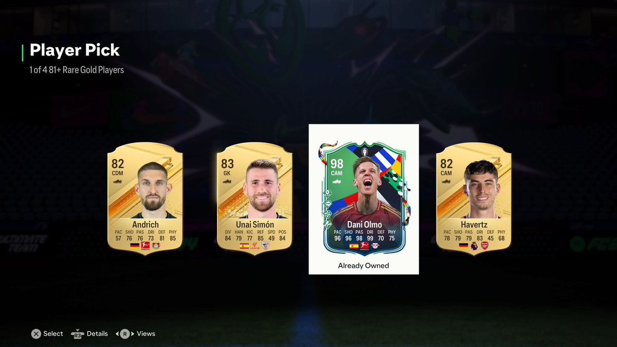 🔴 LIVE ON TWITCH twitch.com/pezzadon just packed a 98 Dani olmo shame it’s a dublicate straight in to the exchange ♻️ #eafc24 #eafc25 #RBLeipzig  #spainsh #Bundesliga #twitch #follow