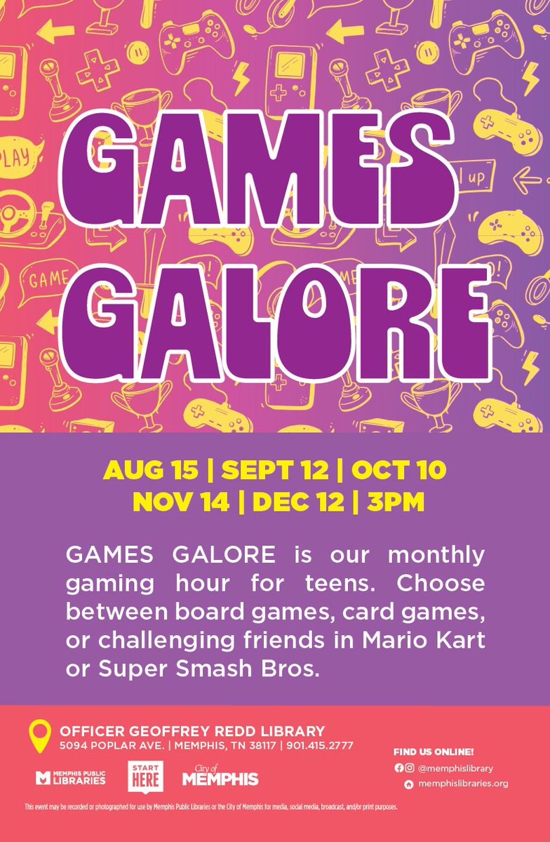 Games Galore!!

#GamesGalore #MemphisPublicLibraries #StartHere