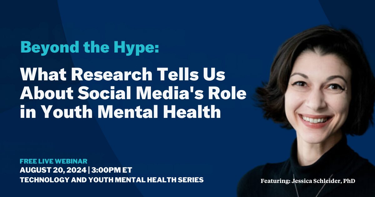 SCIENCE at Child Mind Institute (@childmindsci) on Twitter photo We’re excited to be joined by <a href="/JSchleiderPhD/">Jessica Schleider, PhD</a>, for our webinar on social media & youth mental health: 3pm ET, August 20th! Dr. Schleider is a trailblazer in using technology to deliver single-session mental health interventions for underserved youth. RSVP: streamyard.com/watch/eUU5xYC5… We’re excited to be joined by <a href="/JSchleiderPhD/">Jessica Schleider, PhD</a>, for our webinar on social media & youth mental health: 3pm ET, August 20th! Dr. Schleider is a trailblazer in using technology to deliver single-session mental health interventions for underserved youth. RSVP: streamyard.com/watch/eUU5xYC5…