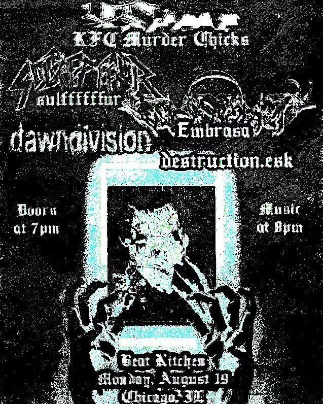 🔪 JUST ANNOUNCED 🔪
<a href="/KFCMURDERCHXXX/">223</a> with @dj_rozwell, @dawn_division &amp; @cyb3r_Grl 
📆 MON., AUGUST 19 at <a href="/beatkitchenbar/">Beat Kitchen</a> 
🎟 ON SALE NOW
🔗 bit.ly/3Si1k23