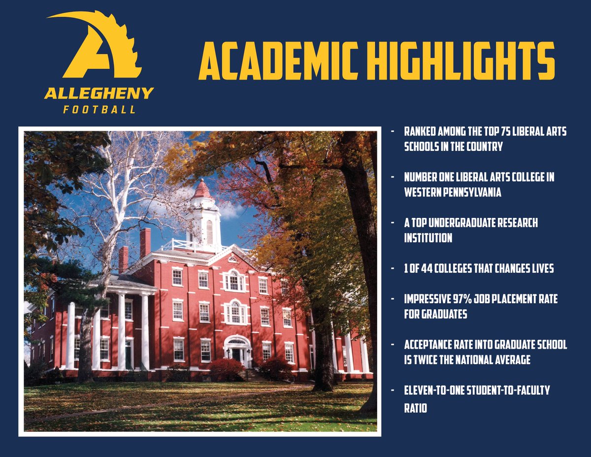 Want a great education? Allegheny College is the place for you.

#GoGators