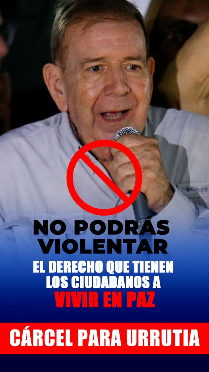 ¡Cárcel para el fascista de Edmundo González Urrutia, títere de la loca Maria Corina Machado "La Sayona"! 

No podrán esconderse de la justicia; su odio y su arrechera drenadas por sus #Comanditos del terror han llenado de violencia  a nuestra Patria.
<a href="/dcabellor/">Diosdado Cabello R</a>
#CarcelPaLaSayona