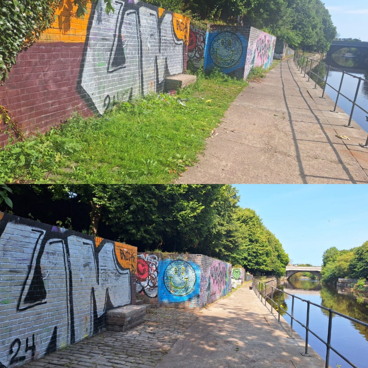 WOLCT's tweet image. A few shots to round off the day of the dry land team of @emglobal .

They helped us litter pick the area, trim back overgrown vegetation &amp;amp; prepare the walkway for the Coalie Park mural in the near future.

@Edinburgh_CC @PathsforAll #CSR #Leith