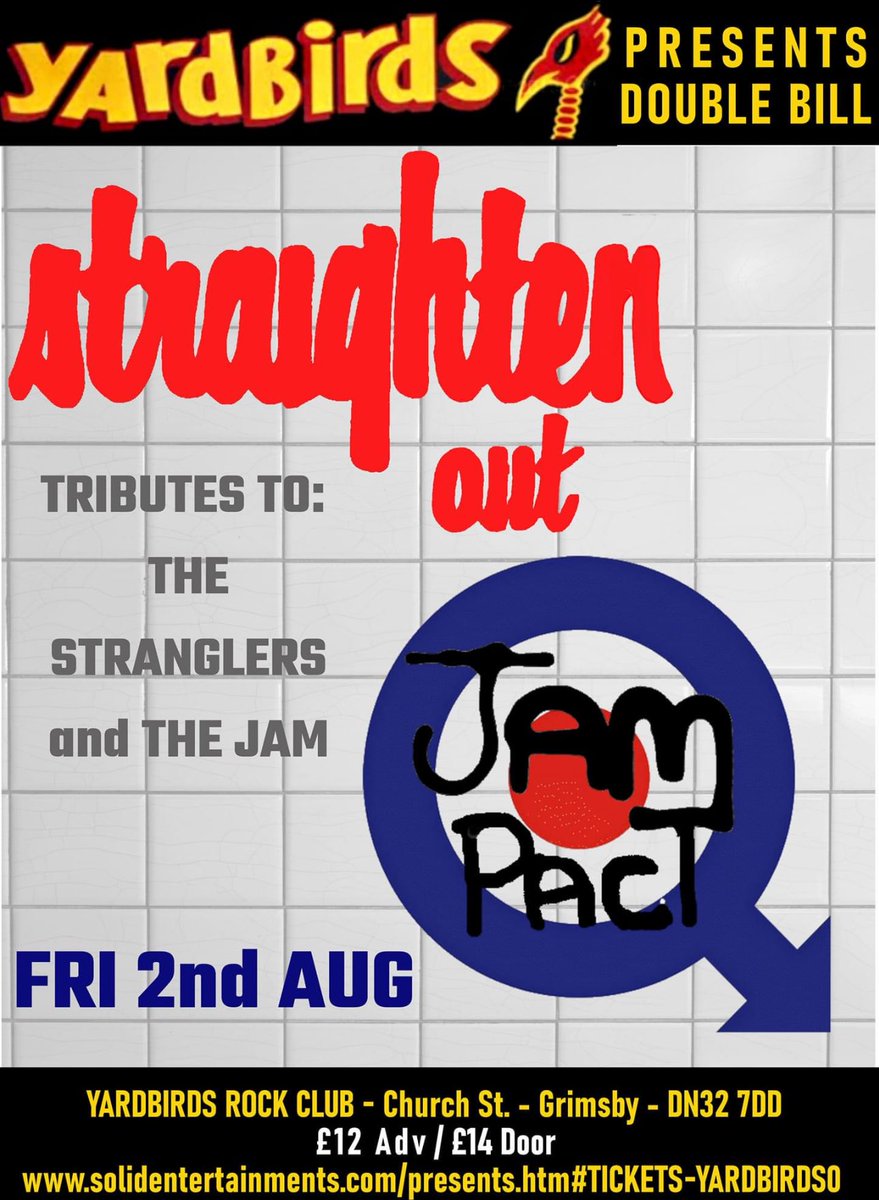 Straighten_out's tweet photo. This Friday we are playing the Yardbirds in Grimsby with the fantastic Jam Pact supporting. Get your tickets or pay on the door. See you at the front #Stranglers #Thejam #straightenout #jampact #punk #MOD https://t.co/8MxNrX559N