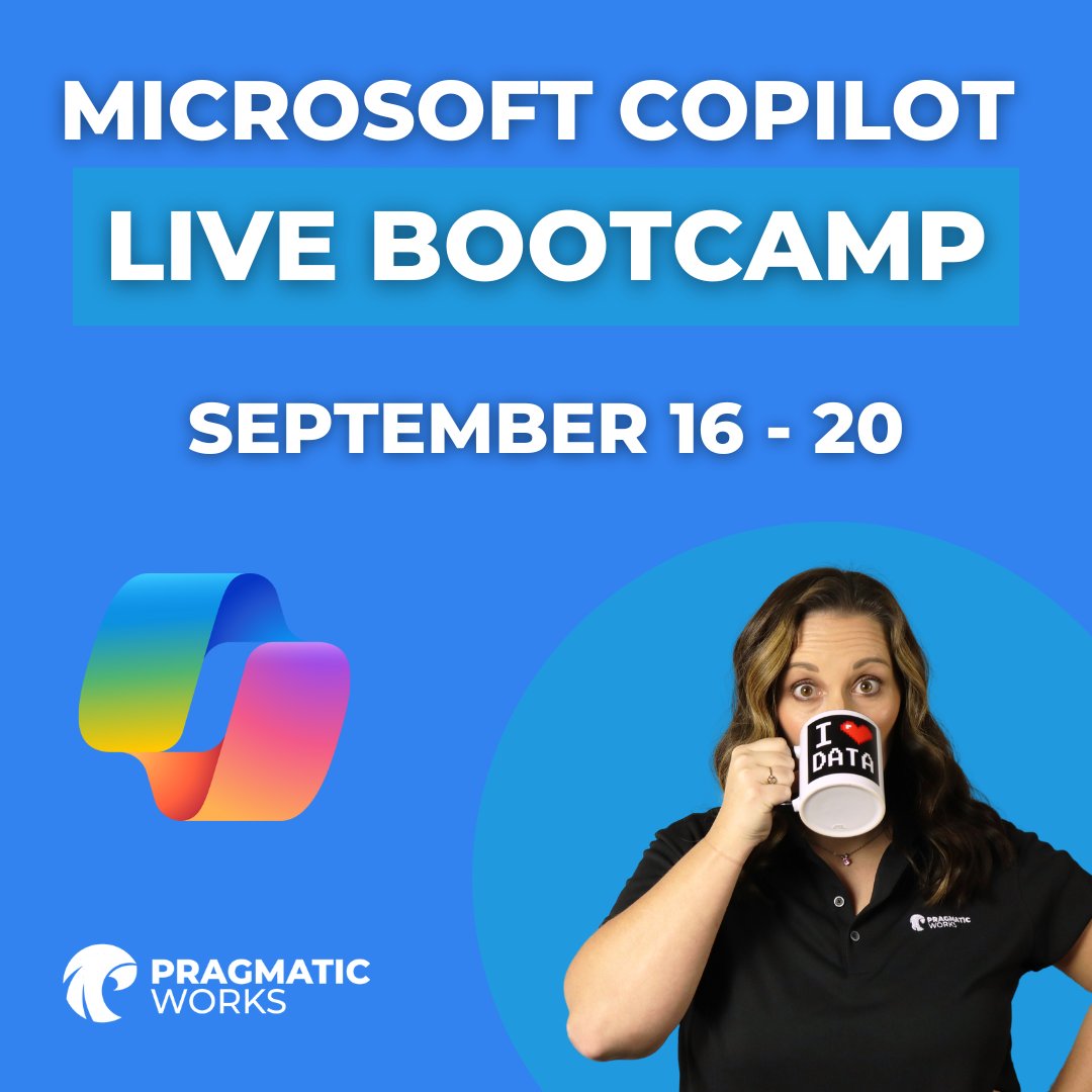 Our new 5-day Microsoft Copilot Bootcamp gives you the ability to purchase the entire week or purchase the specific sessions you want to attend!  #MicrosoftPartner #Copilot #PragmaticWorks
View full bootcamp: prag.works/cp-bc
View sessions: prag.works/boot-camp-soci…