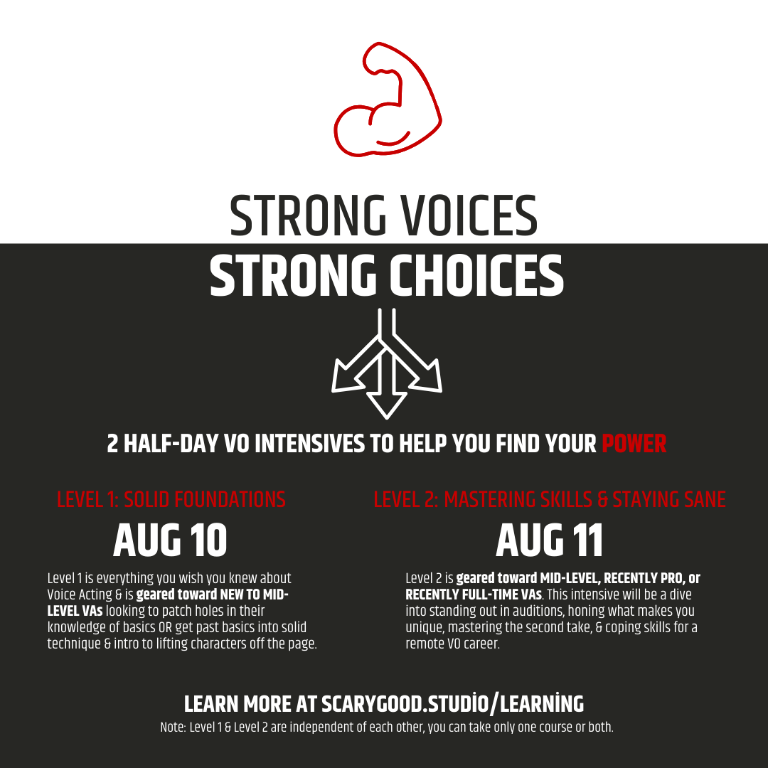 Voice Actors: Introducing our newest classes "STRONG VOICES STRONG CHOICES" w/ <a href="/melissamedinavo/">Melissa: Minnesota Feisty</a>! We're so proud of these half-day VO Intensive courses literal ✨years✨ in the making. If you want a massive boost starting out or to get out of the dreaded VO Plateau™️ we can help!