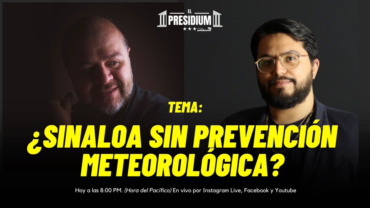 Politikmnte's tweet image. ¿𝐒𝐈𝐍𝐀𝐋𝐎𝐀 𝐒𝐈𝐍 𝐏𝐑𝐄𝐕𝐄𝐍𝐂𝐈𝐎𝐍 𝐌𝐄𝐓𝐄𝐑𝐄𝐎𝐋𝐎𝐆𝐈𝐂𝐀?  ⛈️

En plena temporada de huracanes 🍥, expertos opinan que #Sinaloa no cuenta con el equipo de prevención suficiente.

🤝 Por eso vamos a platicar hoy con @alfrekjv y @maxperal sobre este tema en…