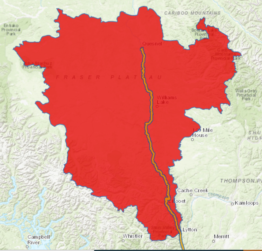 EmergencyInfoBC's tweet photo. The River Forecast Centre has issued:
•A Flood WARNING for the Chilcotin River upstream of the landslide near Farwell Canyon
•A Flood WATCH for the Chilcotin River downstream of the landslide near Farwell Canyon & Fraser River downstream to #HopeBC
More info: https://t.co/gw0BawoTBH #BCFlood