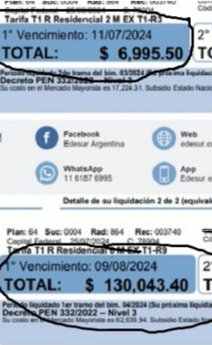 adrianjomet's tweet photo. @myriambregman @celvazquez1 @izquierdadiario Comunícate con la empresa y pediles que te expliquen que tus consumos son exorbitantes y que te cambiaron de tarifa. Por lo cual vas a pagar más.
Cuando se publican datos sacados de contexto todo parece saqueo.
Hay que pagar x lo que se consume #edesur #defensaalconsumidor https://t.co/17DgRt28d3