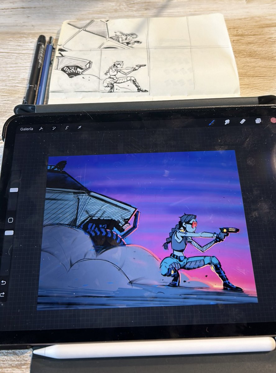 shockem_comics's tweet photo. From the desk of our Lead Artist, @sanbaqart - Issue 001 cover art is in the works! 👀

You know what that means, the art and lettering for our first comic is complete and we are THIS CLOSE 🤏 to having Issue 001 printed and in your hands! 🥳 https://t.co/HIOdpqHsW0