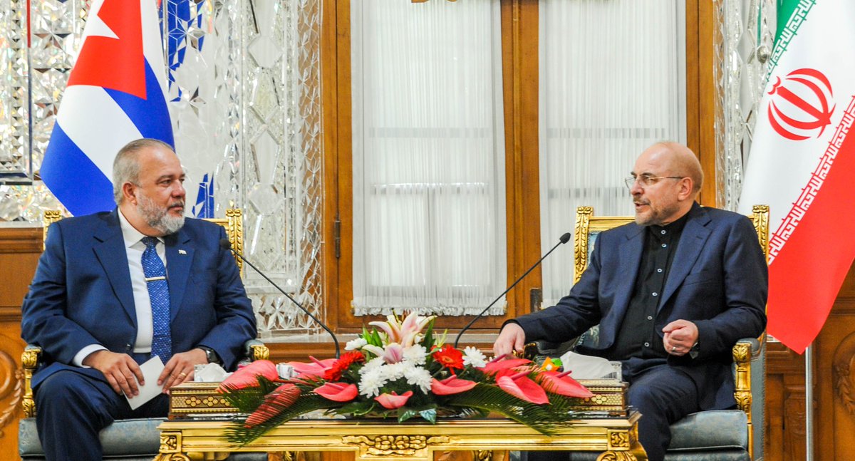 En intercambio con Mohammad Baqer Qalibaf, presidente del Parlamento iraní, ratificamos la voluntad de continuar fortaleciendo los vínculos bilaterales, con énfasis en el ámbito económico y comercial.
#CubaIrán