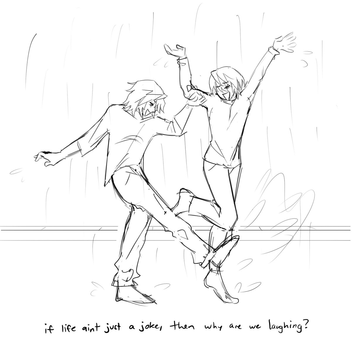 spiralingtrap's tweet image. probably never gonna finish this old sketch sitting in my procreate but i like the concept so much i’m just posting it as is #lawlight #rainscene