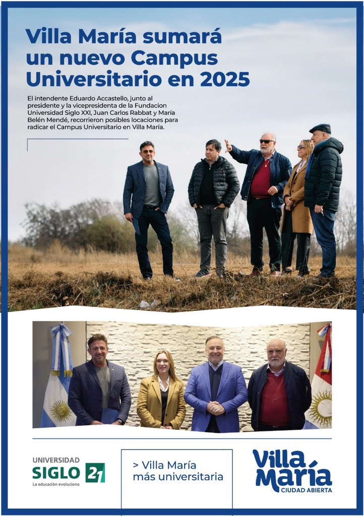 accastelloedu's tweet photo. ¡Grandes noticias para nuestra ciudad! 

#villamaria #ciudadabierta #cordoba #argentina #educacion #universidad @LaSiglo21 https://t.co/5LQBmtnWv0