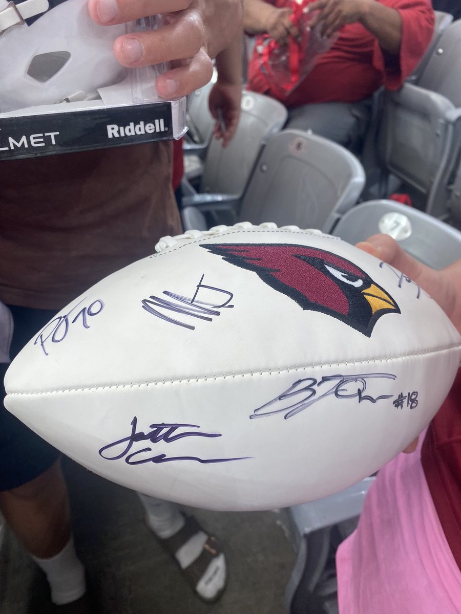 The boys were able to get autographs from <a href="/MarvHarrisonJr/">Marvin Harrison Jr.</a>  and <a href="/JonGannonAZ/">Jonathan Gannon</a> during the STH event this past Sunday.  Thank you so much, Marv and JG, for taking the time to sign for us!!!  #blessed