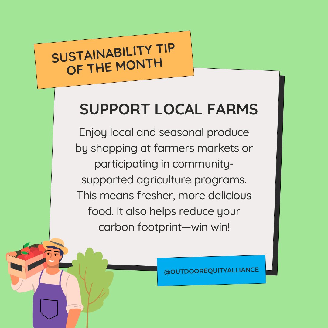 MercerCountyOEA's tweet photo. Sustainability Tip of the Month: Support Local Farms! 🧑‍🌾🌽🫐

Here are some benefits to shopping local:
1️⃣ Fresher, better-tasting food
2️⃣ Helps preserve local farmland and green spaces
3️⃣ Prioritizes sustainable and organic farming methods
4️⃣ Fosters a sense of community https://t.co/5RqDlbFTGQ