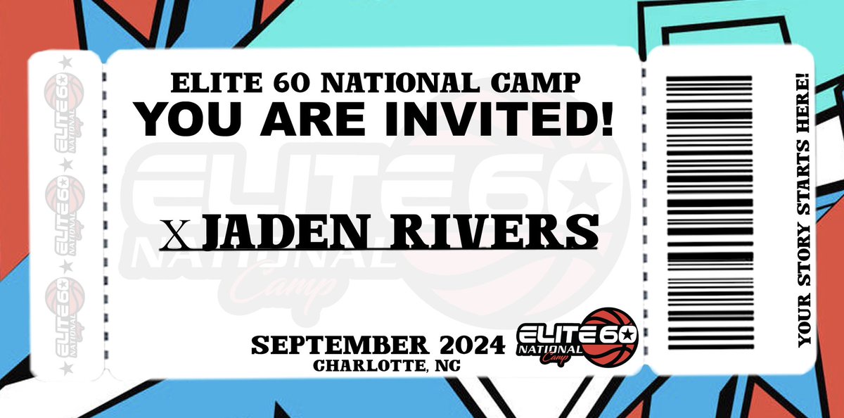 Class of 2026 6’6 (Upward Stars) Jaden Rivers has been INVITED to the Elite 60 National Camp.