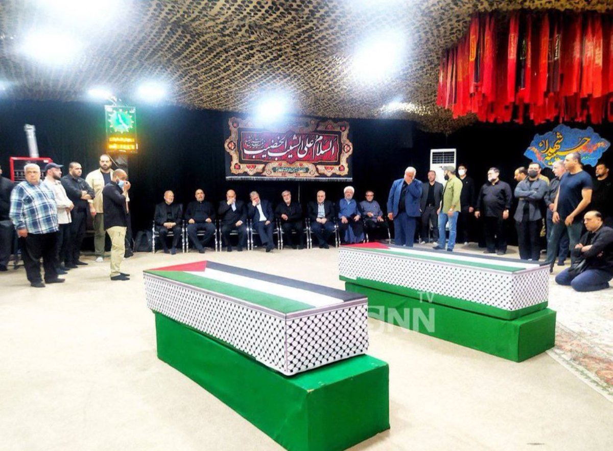 اسماعیل ہنیہ اور انکے محافظ کا جسد خاکی ۔۔۔