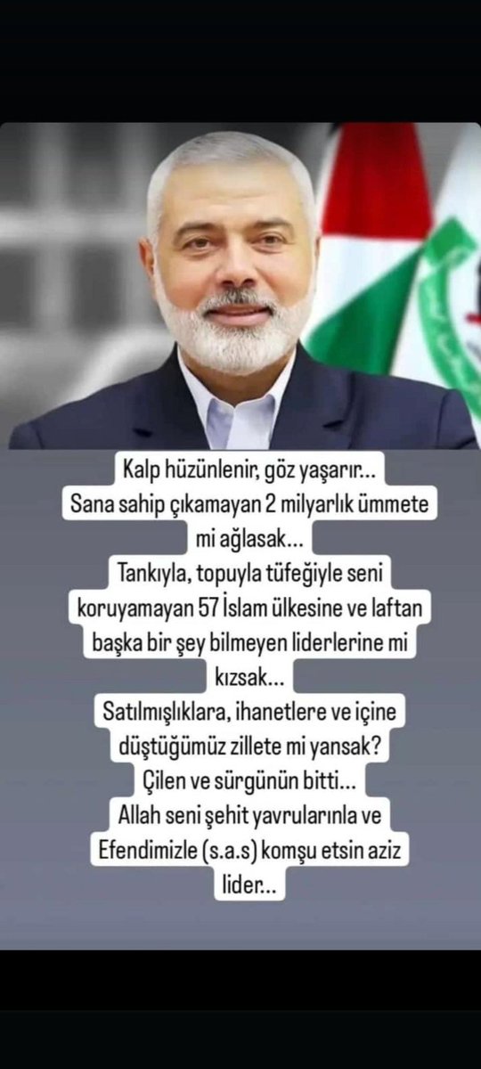 seyyet's tweet photo. #WeAreAllHaniye
#ismailhaniye
Şehadetin mübarek olsun https://t.co/gUhKfr8KNL