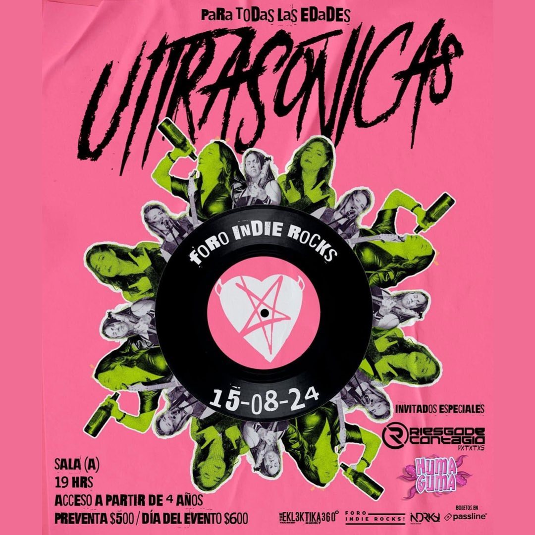 UnderMX's tweet image. .@LasUltrasonicas  están de regreso en CDMX, la cita será en el @ForoIndierocks  y esta vez es para todas las edades! ⚡️Jueves 15 de Agosto 7PM además  @RiesgodContagio  y @LasHumaGuma ¡Allá nos vemos!
Boletos passline.com/eve.../ultraso…
#lasultrasonicas #ultrasonicas #foroindierocks