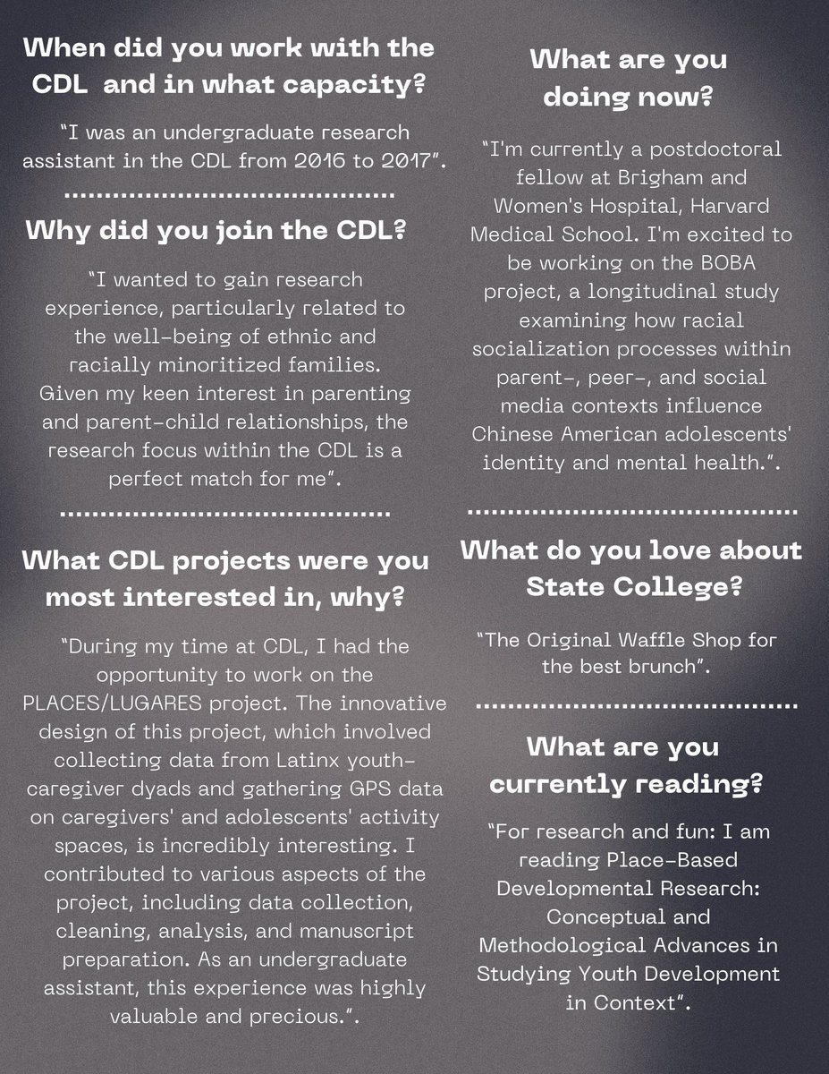 For the month of July, the CDL is spotlighting our lab alumna, Jenny Zhao! She is a prior member of the CDL and we are so proud of all she continues to accomplish. Read more about Jenny below:
