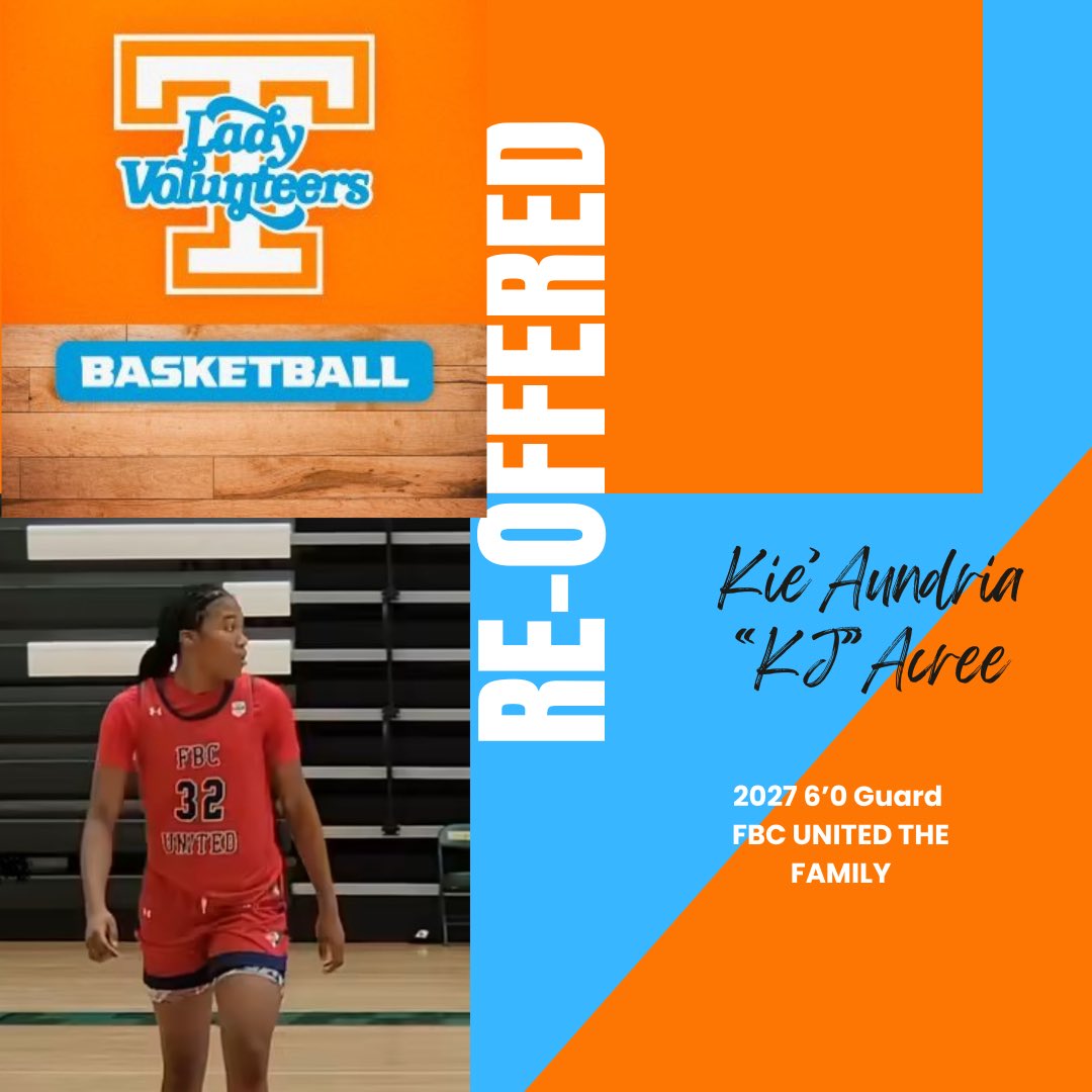 Thankful and blessed to receive a re-offer from <a href="/LadyVol_Hoops/">Lady Vols Basketball</a> .  Grateful for <a href="/CoachKim_/">Kimberly Caldwell</a> and her staff for believing in me and my abilities. I promise to keep working hard!!! <a href="/_UTCoachRo/">Roman Tubner</a> <a href="/CoachGabeLazo/">Coach Lazo</a> <a href="/WorldExposureWB/">World Exposure Report Women’s Basketball</a> <a href="/CenterCball/">Center Court Report</a> <a href="/BTNScouting/">BTN Scouting</a> <a href="/FBCMotton/">FBC Mo</a>