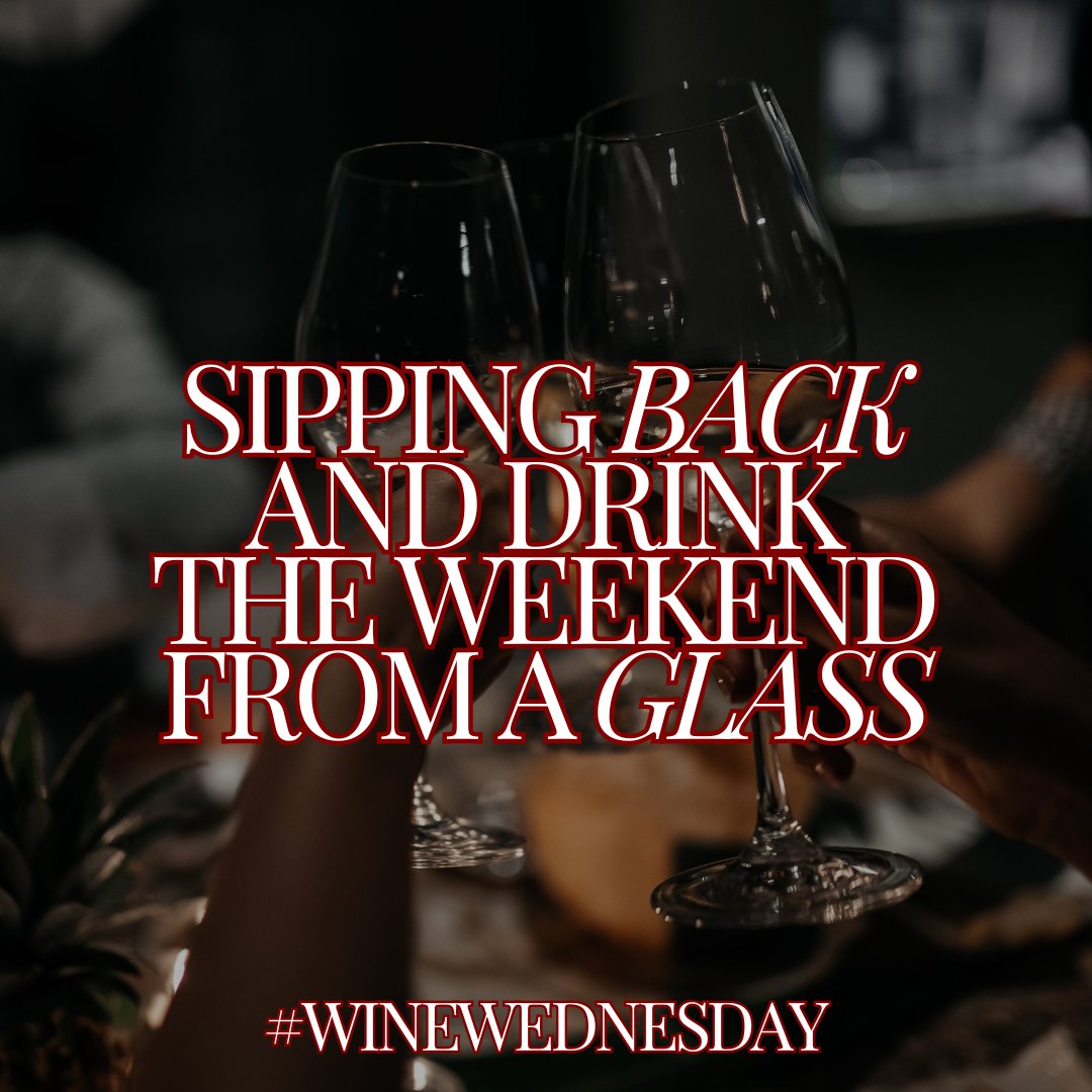 TCWTMedia's tweet image. 🍷🎉 "Drinking wine on Wednesday and pretending it's the weekend!" 🎉🍷

Because sometimes you just need a midweek escape! Pour yourself a glass, unwind, and imagine the weekend vibes. 🥂✨ #WineWednesday #MidweekEscape #WeekendVibes #WineLovers