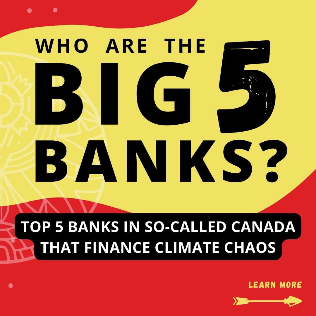 Indigenous_ca's tweet photo. Who are the #Big5Banks that fund climate chaos? 💰💰💰 In 2023, @rbc, @scotiabank, @TD_Canada, @bmo, & @cibc gave $103.85 B (USD) to fossil fuels. Learn about #IndigenousDivestment at: https://t.co/I2xUlmT8Yq
#DivestFromFossilFuels #IndigenousClimateAction #NoMoreDirtyBanks https://t.co/PSFil1TTzm