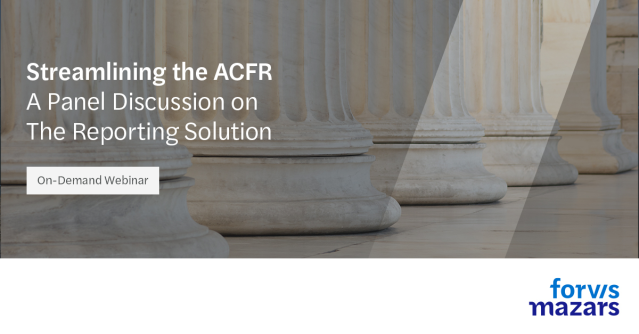 Mandelane's tweet photo. In this webinar archive from @ForvisMazarsUS, gain insights on the benefits, best practices, and tips to help simplify the Annual Comprehensive Financial Report preparation process. See today: https://t.co/dVGz3W0HhH https://t.co/aw2TInGM6d