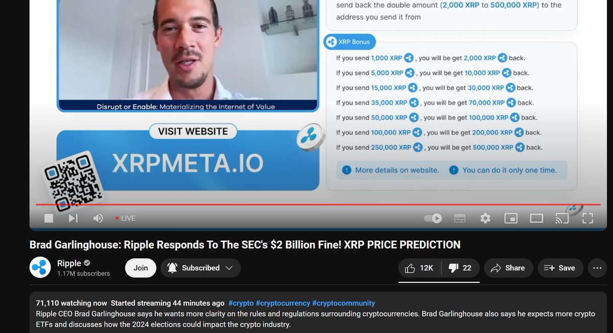 Ikonikbad's tweet photo. @TeamYouTube @YouTube A youtuber going by the name as @ImTheRealRG Has been hacked on YouTube. They have changed the name to Ripple and made a bitcoin account. Please get his account back as he has had it for years upon years just to get hacked for no reason!!! https://t.co/CAy4QysRY5