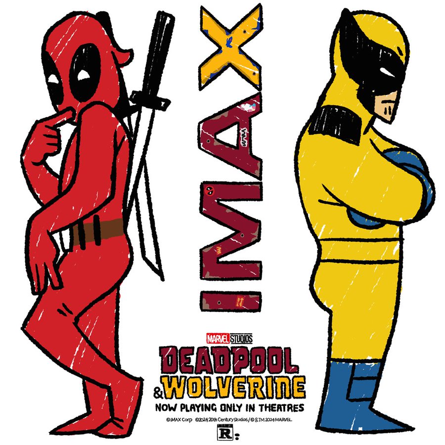 Creatieve Deadpool & Wolverine poster voor IMAX