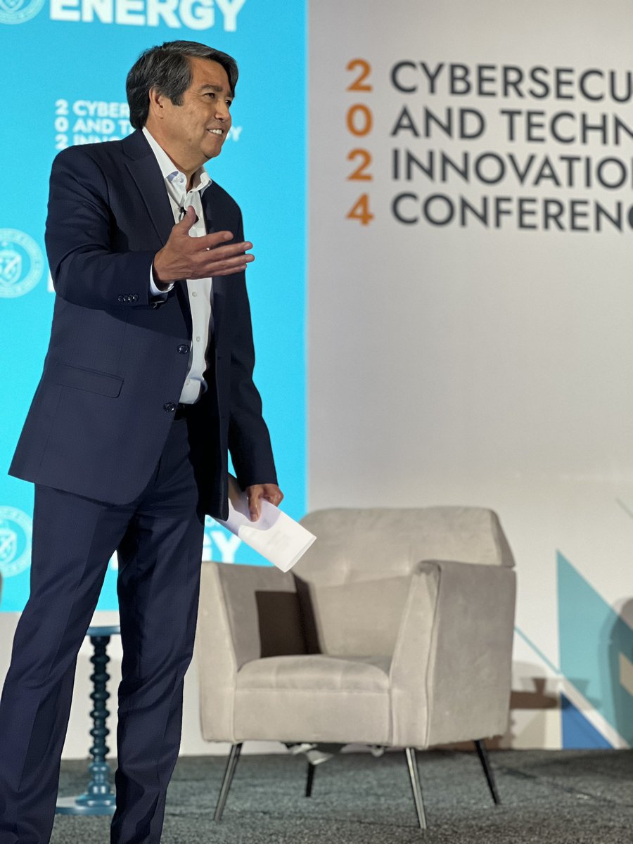 EnergyCIO's tweet photo. Closing out Day 3 of the DOE Cyber Conference with a fireside chat about orchestrating a modern energy sector!

Moderator:
@ENERGY'S Assistant Secretary Gene Rodrigues

Panelists:
@energygovuk's Kyna Bowers &amp; Annabel Fleming
@TheKeystoneCtr's Paula Gold-Williams

#DOEInnovates24 https://t.co/BzSVjonNKE