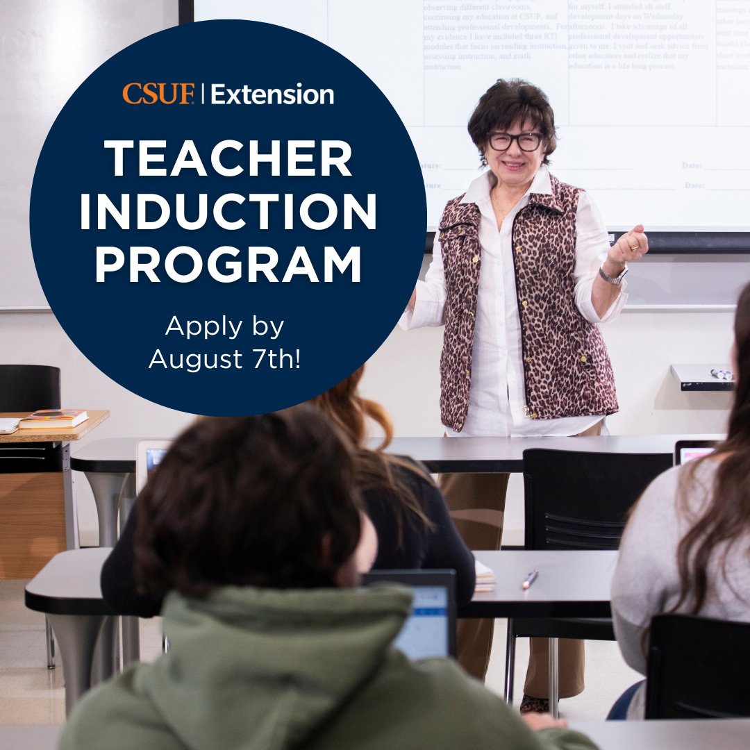 csufextension's tweet image. Applications for our Teacher Induction Program close on August 7th! Don&apos;t miss your chance to apply. Get started at extension.fullerton.edu/professionalde…

#csuf #csufextension #teachingcredential #education @csuf @csufcoe @csufacadaffairs @CSUFstudents @calstate @WeAreCTA @EdSource