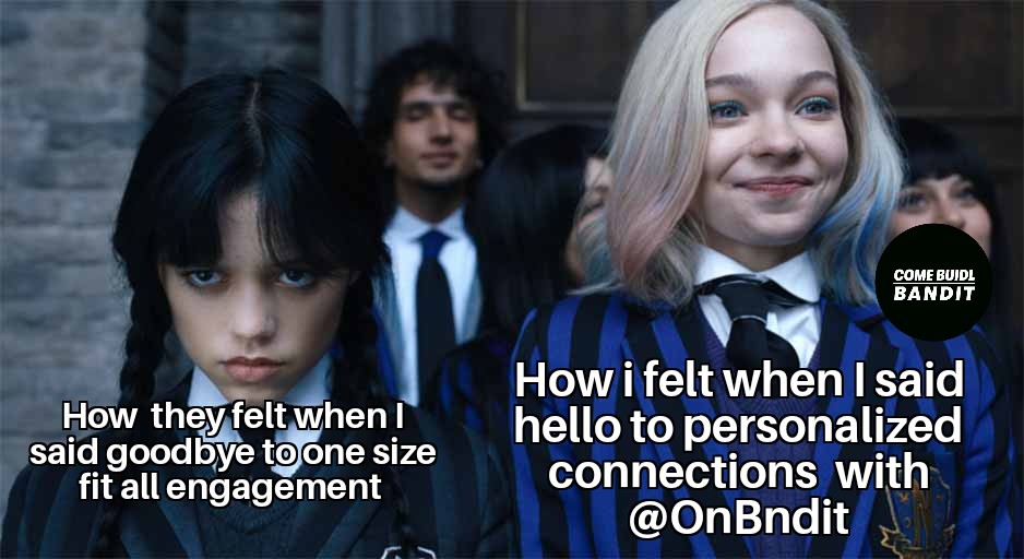 Carraa_mell's tweet photo. 4/What if you could create campaigns that adapt to your audience's behavior in real time? @OnBndit cutting-edge tech makes it possible!
Say goodbye to one-size-fits-all engagement and hello to personalized connections. #BanditNetwork https://t.co/QRYuok4JuQ
