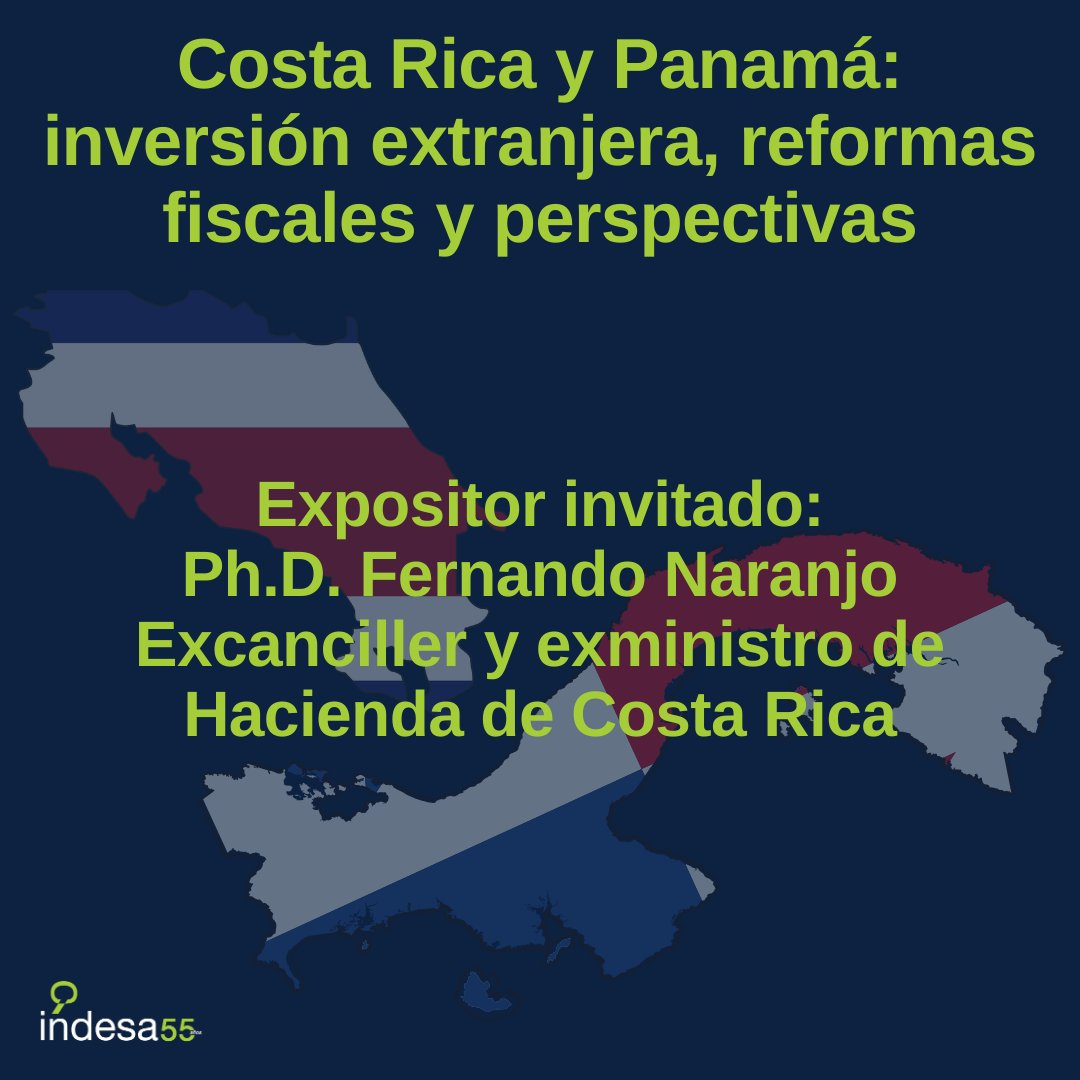 indesacapital's tweet image. 📣Este jueves tendremos nuestra sesión del Foro Empresarial Indesa📣
1️⃣Abordaremos las perspectivas económicas para 2024-2025.
2️⃣El Exministro de hacienda de Costa Rica, Fernando Naranjo, hablará sobre la experiencia de 🇨🇷 en materia de IED, reformas fiscales y coyuntura.
¡Únete!