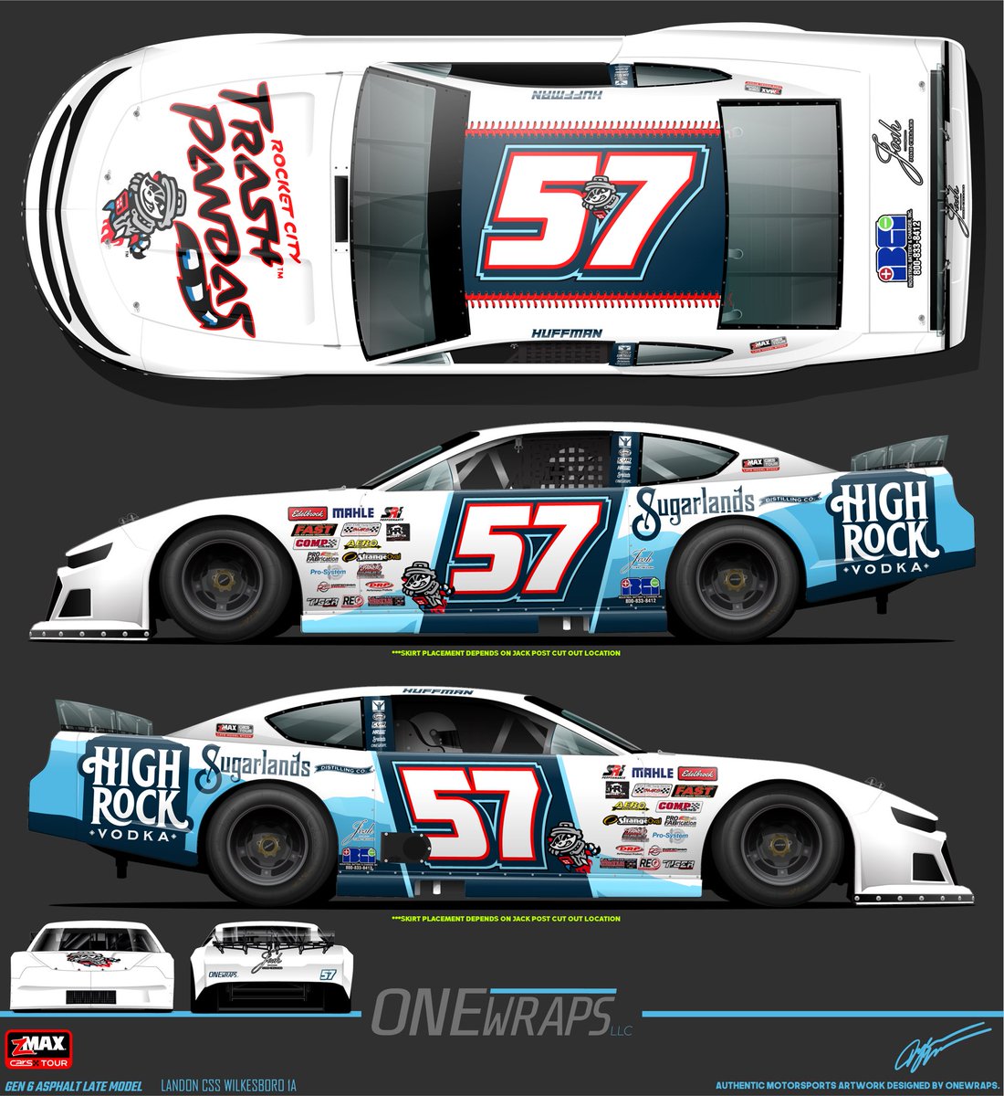 LandonHuffman's tweet image. The collab you all asked for!🚀🦝

Happy to welcome the Rocket City @trashpandas onboard my Carroll Speedshop #57 for this weekend’s race at @NWBSpeedway 

 Minor League baseball 🤝 @CARSTour