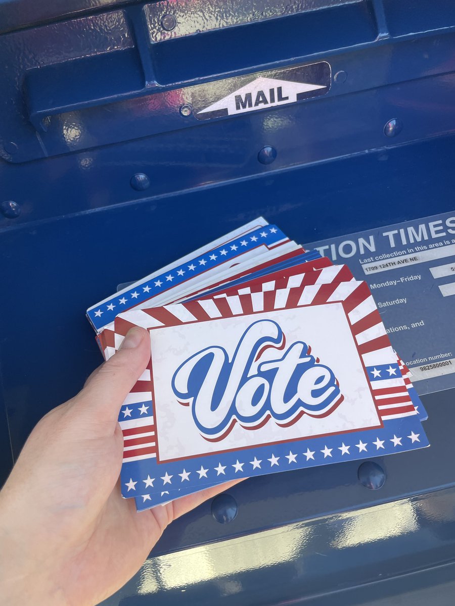 weneedtrump24's tweet photo. @EarlyVoteAction living in an embarrassingly blue state, I am helping any way I can! 80 postcards done and sent to PA! 

Thank you @ScottPresler, you are doing AMAZING work! https://t.co/KMAU4R3mJP
