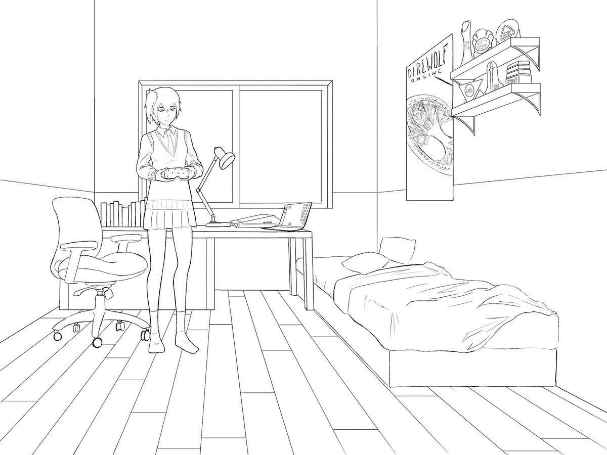 Ultraken95's tweet photo. Konoha (a.k.a. BoltAction) in her room. https://t.co/GVad83ZX5R