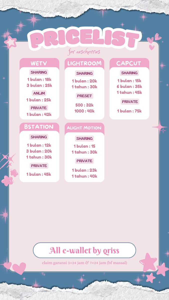 cvherubs's tweet photo. hi aku open ya, feel free to ask apk yang gak ada di list juga. proses satset, fast respon di whatsapp! https://t.co/bEY5mkenG1

#zonauang #zonajajan #zonaba https://t.co/CSCwC8ec9b