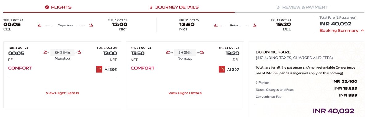 outofofficedaku's tweet photo. Return Flights to #Japan with @airindia from Rs. 38999 

Sale Period: 31st July  – 6th August 2024
Travel Period: 31st July – 28th February 2025
🎒💼 23 kgs X 2 

Link: https://t.co/CjGO7vuJhM

Share | RT

#DakuFlightDeals' https://t.co/KNvjUALpsl