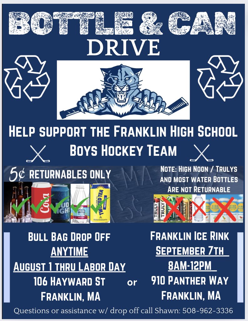 We’re getting an early jump on our bottle and can drive this year. Please save any redeemable cans or bottles and drop them off any time between now through Labor Day!