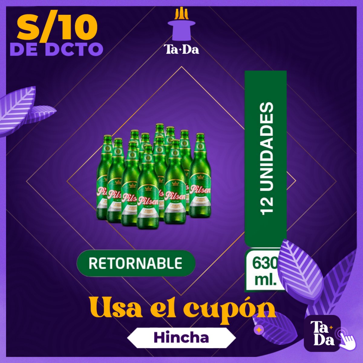 tadaperu's tweet photo. 🍺🏠 Pilsen a la puerta en minutos. Disfruta tu reu. 📲🏍️ Pide por la app.