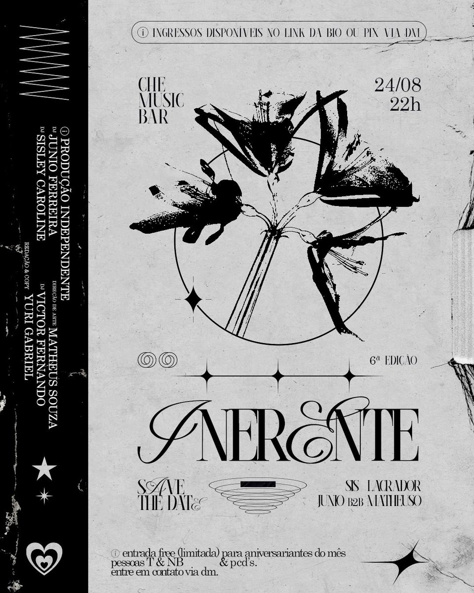 ϨAVE THE DAT∋   ✴ Ouvimos que o calor da cio tá fazendo falta… Por isso voltamos com a sexta edição e tocando os melhores lançamentos para você curtir e aproveitar o rolezinho a noite inteira ☺ 

sábado ⇌ 24/08 - 22h ⇌ <a href="/chemusicbar/">chemusicbar</a>

ⓘ ingressos na bio ou pix na dm