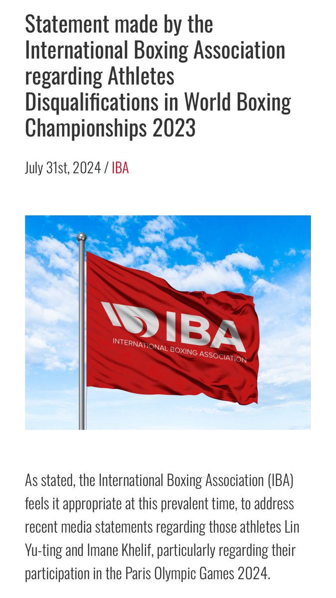 BREAKING.  The International Boxing Association has released the following scathing statement regarding women’s boxing.  

Thread.   1/