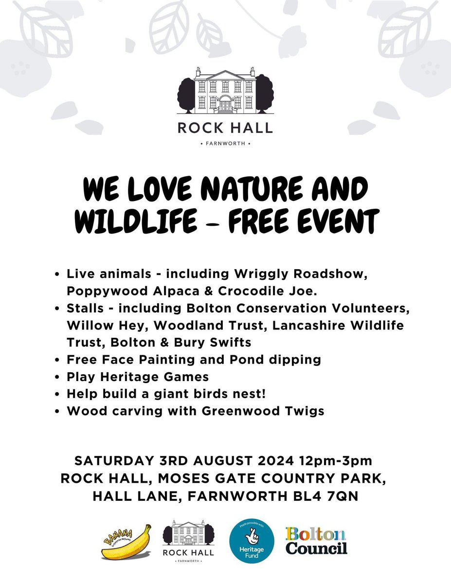 Rock Hall Farnworth (@saverockhall) on Twitter photo This Saturday 3rd August!  Thanks to funding from the <a href="/HeritageFundUK/">The National Lottery Heritage Fund</a>  and National Lottery Players This Saturday 3rd August!  Thanks to funding from the <a href="/HeritageFundUK/">The National Lottery Heritage Fund</a>  and National Lottery Players