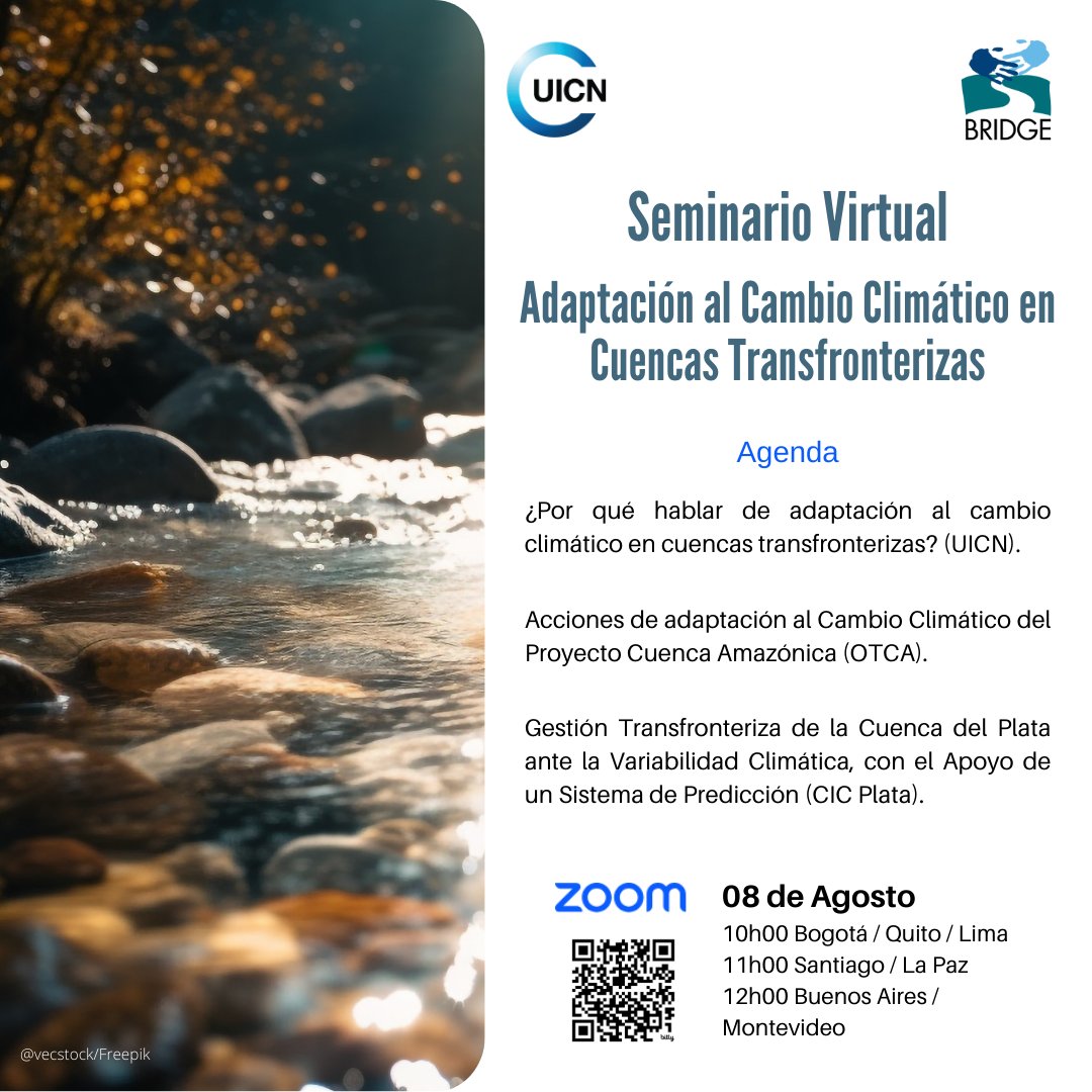 UICN América del Sur (@uicn_sur) on Twitter photo 🌍 La gestión sostenible del agua en cuencas transfronterizas es vital para un futuro más resiliente al cambio climático. 🤝#BRIDGE presenta las iniciativas de OTCA y CIC Plata.
📅 8 Agosto - 10h00 (UTM-5)
➡️ bit.ly/3Afb2vZ <a href="/EmbSuizaPeru/">Embajador Paul Garnier</a>
<a href="/IUCN_Water/">IUCN Water and Land Management Team</a> 🌍 La gestión sostenible del agua en cuencas transfronterizas es vital para un futuro más resiliente al cambio climático. 🤝#BRIDGE presenta las iniciativas de OTCA y CIC Plata.
📅 8 Agosto - 10h00 (UTM-5)
➡️ bit.ly/3Afb2vZ <a href="/EmbSuizaPeru/">Embajador Paul Garnier</a>
<a href="/IUCN_Water/">IUCN Water and Land Management Team</a>