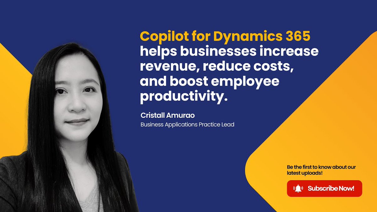 creospark's tweet photo. Boost your business with Microsoft Copilot for Dynamics 365! Amplify revenue, lower costs, and enhance productivity.  

Watch the full recording to see how Copilot and Dynamics 365 can boost your business efficiency. 

Watch Now: https://t.co/7xLh9Ebgwk https://t.co/djSqssKNHn