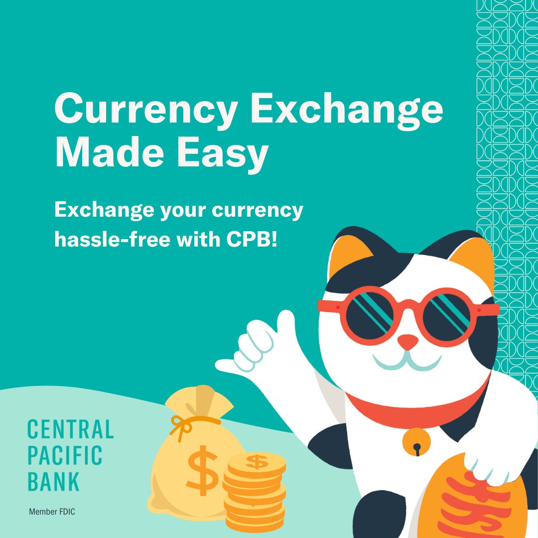 Going international? 

Exchange your currency hassle-free with CPB before you go! Enjoy competitive rates and avoid airport craziness. Plan ahead for a stress-free start to your adventure ✈️

Member FDIC