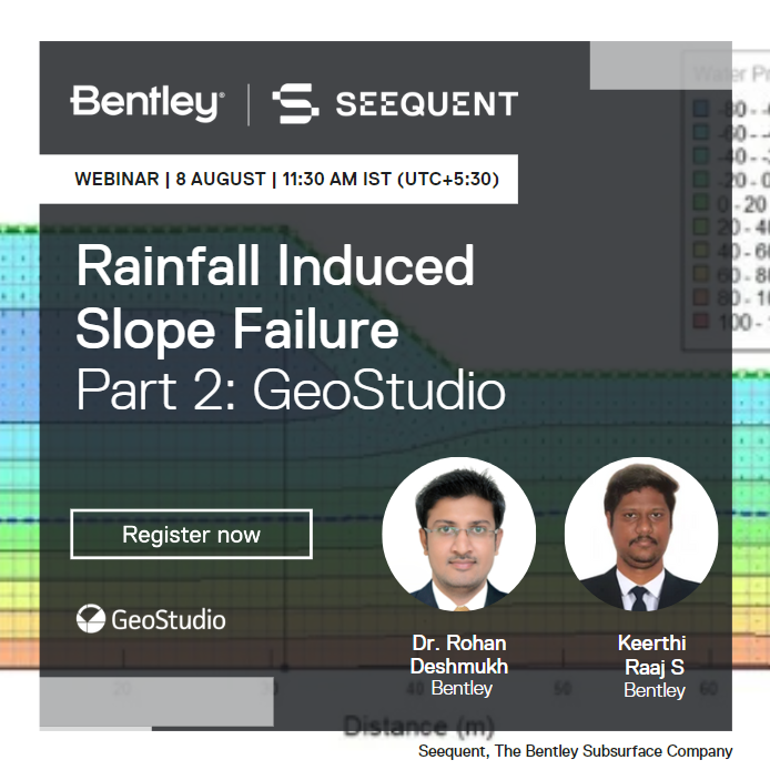 Join us for an insightful webinar addressing rainfall induced slope failures will be addressed using GeoStudio!

Register now: go.bentley.com/webinar-rainfa…

#GeoStudio #GeotechnicalEngineering