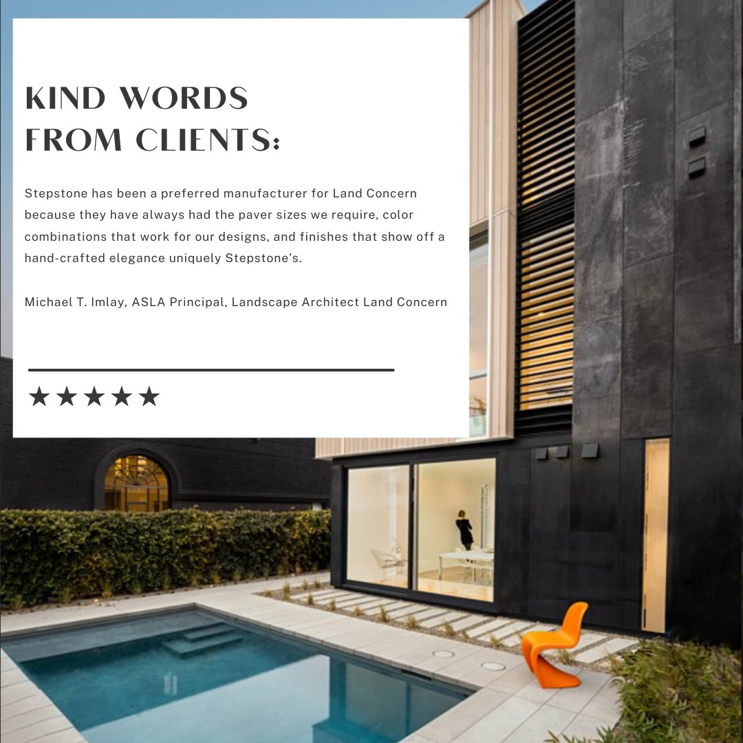 stepstonellc's tweet image. Your satisfaction is our greatest reward. We appreciate your support and look forward to continuing to serve you with the best in hardscape design. #StepstoneInc #CustomerReviews #ThankYou  #MadeInTheUSA #OutdoorLiving #Hardscape
#YourVisionInConcrete
#HardscapeProjects