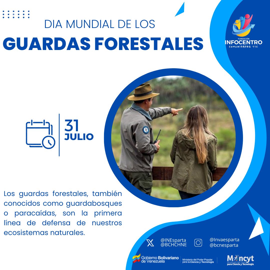 El 31 de julio se celebra el Día Mundial de los Guardas Forestales, para homenajear la labor de los guardas forestales o guardabosques, comprometidos con el cuidado de los bosques, aréas protegidas, parques nacionales y estatales.